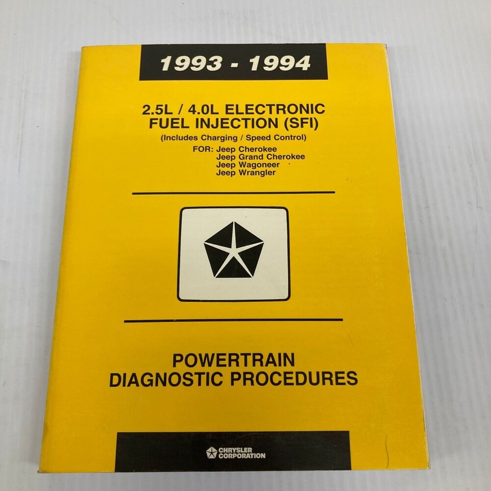 Jeep Cherokee Wrangler Powertrain Diagnostic Procedures Chrysler 1993